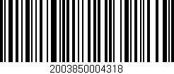 Código de barras (EAN, GTIN, SKU, ISBN): '2003850004318'