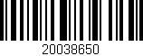 Código de barras (EAN, GTIN, SKU, ISBN): '20038650'