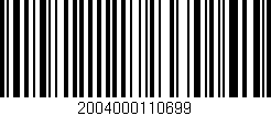 Código de barras (EAN, GTIN, SKU, ISBN): '2004000110699'