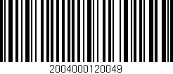 Código de barras (EAN, GTIN, SKU, ISBN): '2004000120049'