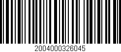 Código de barras (EAN, GTIN, SKU, ISBN): '2004000326045'