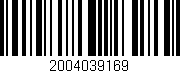 Código de barras (EAN, GTIN, SKU, ISBN): '2004039169'