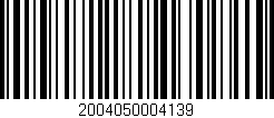 Código de barras (EAN, GTIN, SKU, ISBN): '2004050004139'