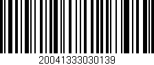 Código de barras (EAN, GTIN, SKU, ISBN): '20041333030139'
