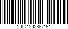 Código de barras (EAN, GTIN, SKU, ISBN): '20041333667151'
