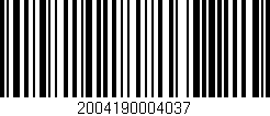 Código de barras (EAN, GTIN, SKU, ISBN): '2004190004037'