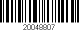 Código de barras (EAN, GTIN, SKU, ISBN): '20048807'