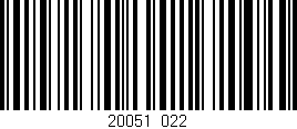 Código de barras (EAN, GTIN, SKU, ISBN): '20051/022'