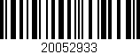 Código de barras (EAN, GTIN, SKU, ISBN): '20052933'