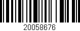 Código de barras (EAN, GTIN, SKU, ISBN): '20058676'