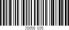 Código de barras (EAN, GTIN, SKU, ISBN): '20058/035'