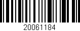 Código de barras (EAN, GTIN, SKU, ISBN): '20061184'