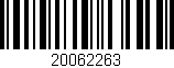 Código de barras (EAN, GTIN, SKU, ISBN): '20062263'