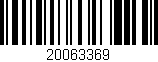 Código de barras (EAN, GTIN, SKU, ISBN): '20063369'