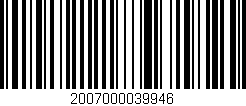 Código de barras (EAN, GTIN, SKU, ISBN): '2007000039946'