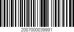Código de barras (EAN, GTIN, SKU, ISBN): '2007000039991'