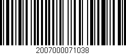 Código de barras (EAN, GTIN, SKU, ISBN): '2007000071038'
