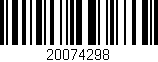 Código de barras (EAN, GTIN, SKU, ISBN): '20074298'