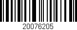 Código de barras (EAN, GTIN, SKU, ISBN): '20076205'