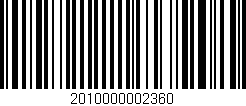 Código de barras (EAN, GTIN, SKU, ISBN): '2010000002360'