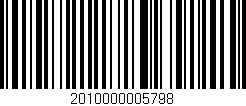 Código de barras (EAN, GTIN, SKU, ISBN): '2010000005798'