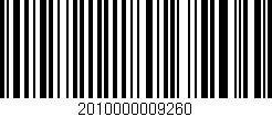 Código de barras (EAN, GTIN, SKU, ISBN): '2010000009260'
