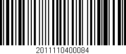 Código de barras (EAN, GTIN, SKU, ISBN): '2011110400084'
