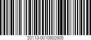 Código de barras (EAN, GTIN, SKU, ISBN): '20113-0010602805'