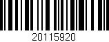 Código de barras (EAN, GTIN, SKU, ISBN): '20115920'