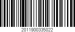 Código de barras (EAN, GTIN, SKU, ISBN): '2011900335022'
