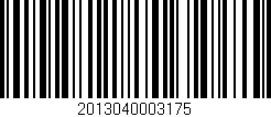 Código de barras (EAN, GTIN, SKU, ISBN): '2013040003175'