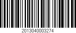 Código de barras (EAN, GTIN, SKU, ISBN): '2013040003274'