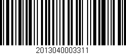 Código de barras (EAN, GTIN, SKU, ISBN): '2013040003311'