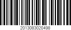 Código de barras (EAN, GTIN, SKU, ISBN): '2013083020498'