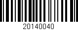 Código de barras (EAN, GTIN, SKU, ISBN): '20140040'