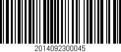 Código de barras (EAN, GTIN, SKU, ISBN): '2014092300045'