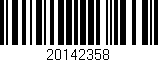 Código de barras (EAN, GTIN, SKU, ISBN): '20142358'
