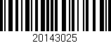Código de barras (EAN, GTIN, SKU, ISBN): '20143025'