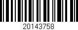 Código de barras (EAN, GTIN, SKU, ISBN): '20143758'