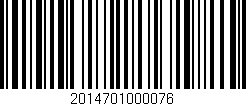 Código de barras (EAN, GTIN, SKU, ISBN): '2014701000076'