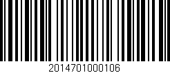 Código de barras (EAN, GTIN, SKU, ISBN): '2014701000106'