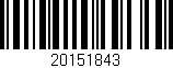 Código de barras (EAN, GTIN, SKU, ISBN): '20151843'