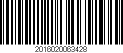 Código de barras (EAN, GTIN, SKU, ISBN): '2016020063428'