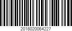 Código de barras (EAN, GTIN, SKU, ISBN): '2016020064227'