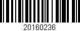 Código de barras (EAN, GTIN, SKU, ISBN): '20160236'