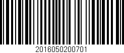 Código de barras (EAN, GTIN, SKU, ISBN): '2016050200701'