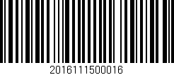 Código de barras (EAN, GTIN, SKU, ISBN): '2016111500016'
