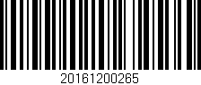 Código de barras (EAN, GTIN, SKU, ISBN): '20161200265'