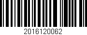Código de barras (EAN, GTIN, SKU, ISBN): '2016120062'