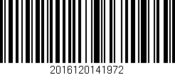 Código de barras (EAN, GTIN, SKU, ISBN): '2016120141972'